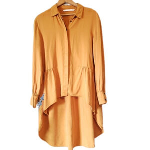 𝅺Mustard Zara Trafaluc High Low Blouse